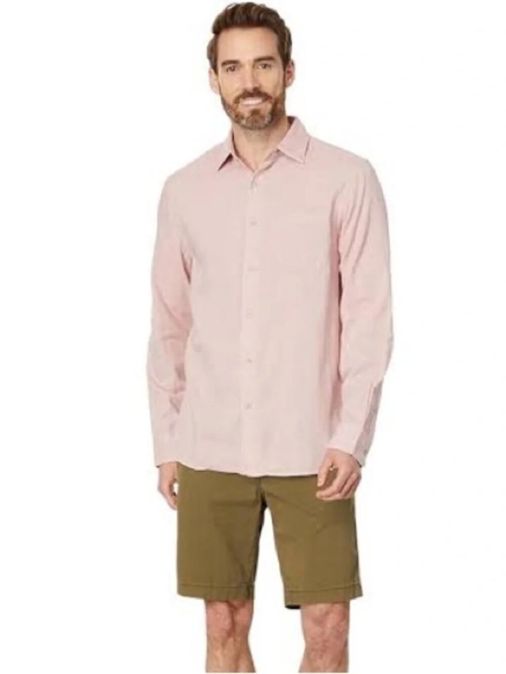 Faherty Sunwashed Chambray Shirt: Pink Sz L